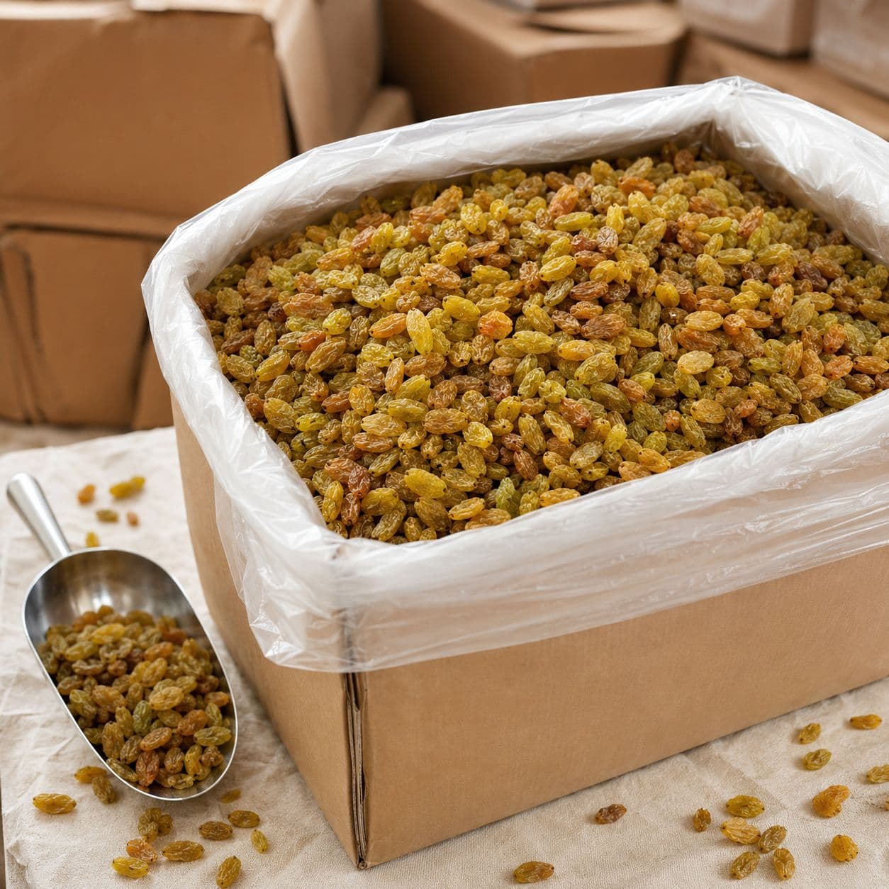 Bulk raisin godown